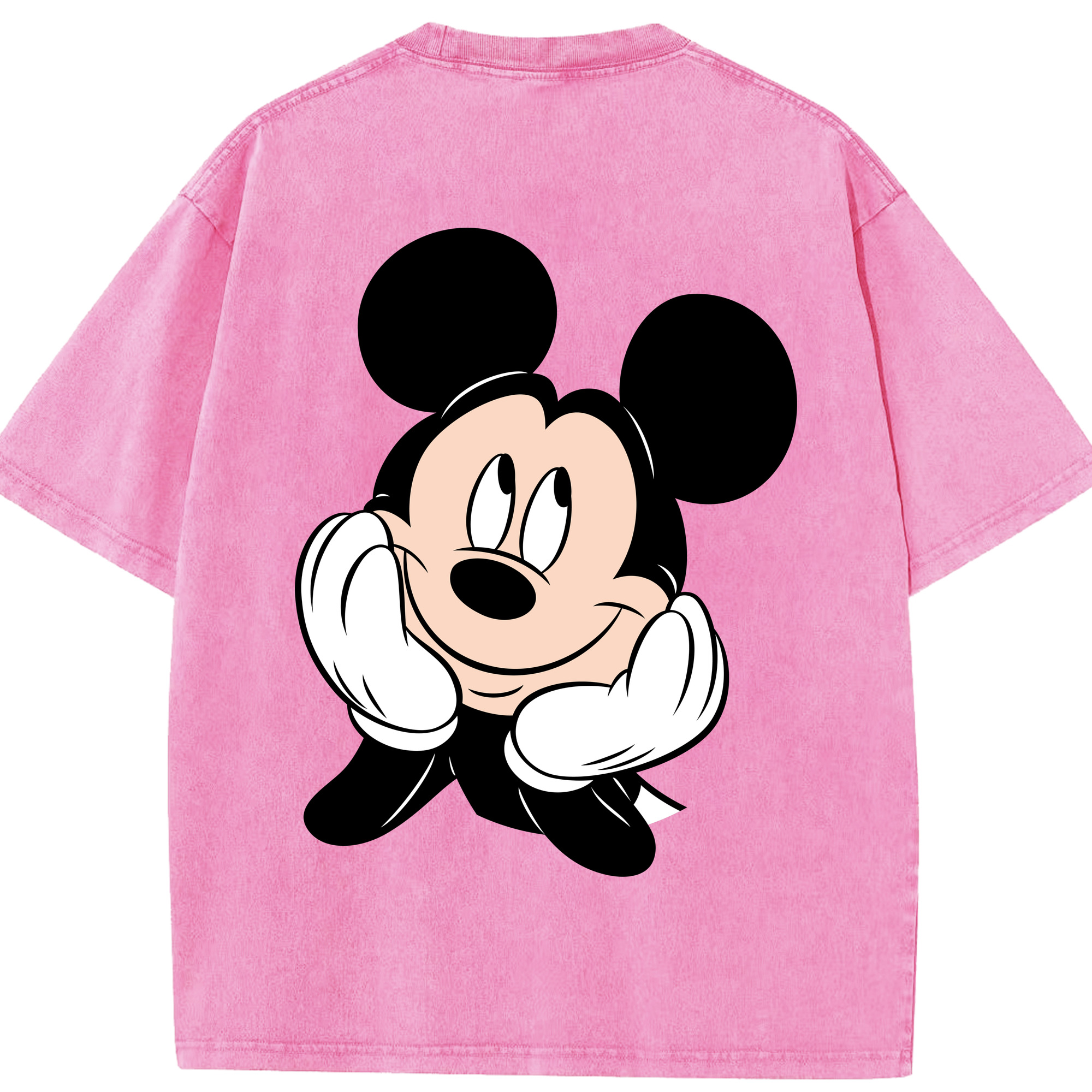 （画像用） ミッキーマウス Mickey Mouse 綿100% ヴィンテージ風 半袖Tシャツ（背面プリント）